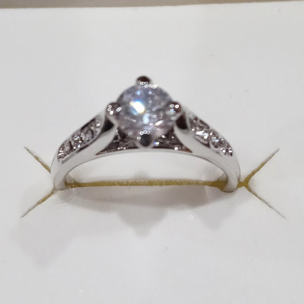 1 cttw NWOT White Sapphire & White Gold Ring (×2)